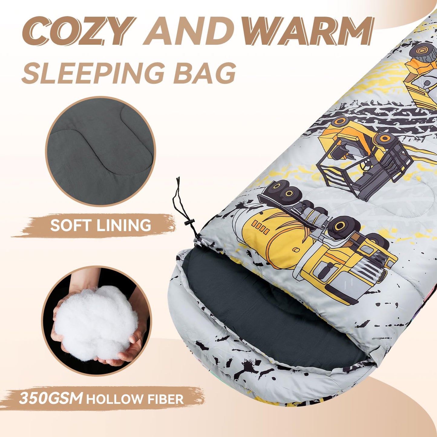 Kids Sleeping Bag for Camping - Lightweight 3 Season Child Backpacking Sleeping Bag for Girls and Boys, Waterproof Compact Youth Camping Gear for Outdoor by Croosseoutdoors