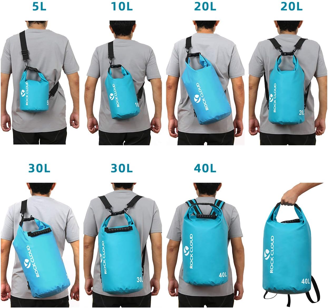 ROCK CLOUD Waterproof Dry Bag - 5L Dry Sack for Kayaking, Rafting, Beach, and Camping