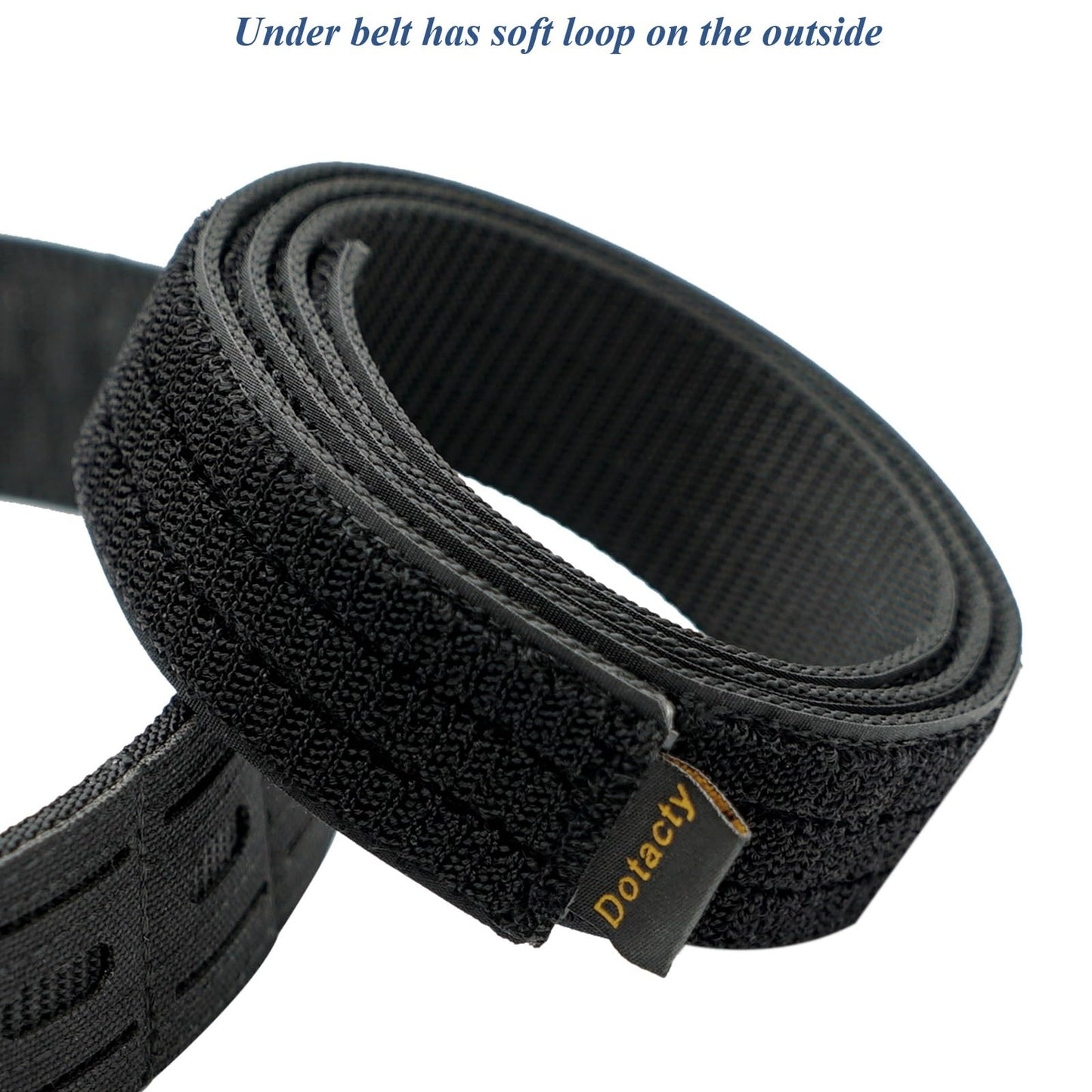 Dotacty 2" Police Duty Belts Law Enforcement Security Officer Tactical Utility Belt w/Hook Liner 4 Keepers 1.5" Loop Underbelt L