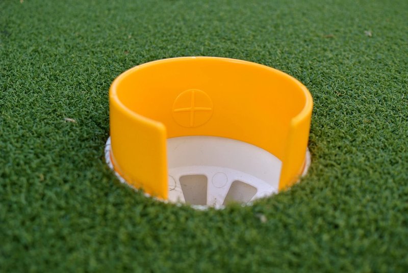 EyeLine Golf Bullseye Cup- Portable Aids to Improve Putting Accuracy. Reduce The Size of Cup to 2.5”. Create Cup Entry Point for Ball. Speed Control for Breaking Putts. Made in USA. Indoors/Outdoors