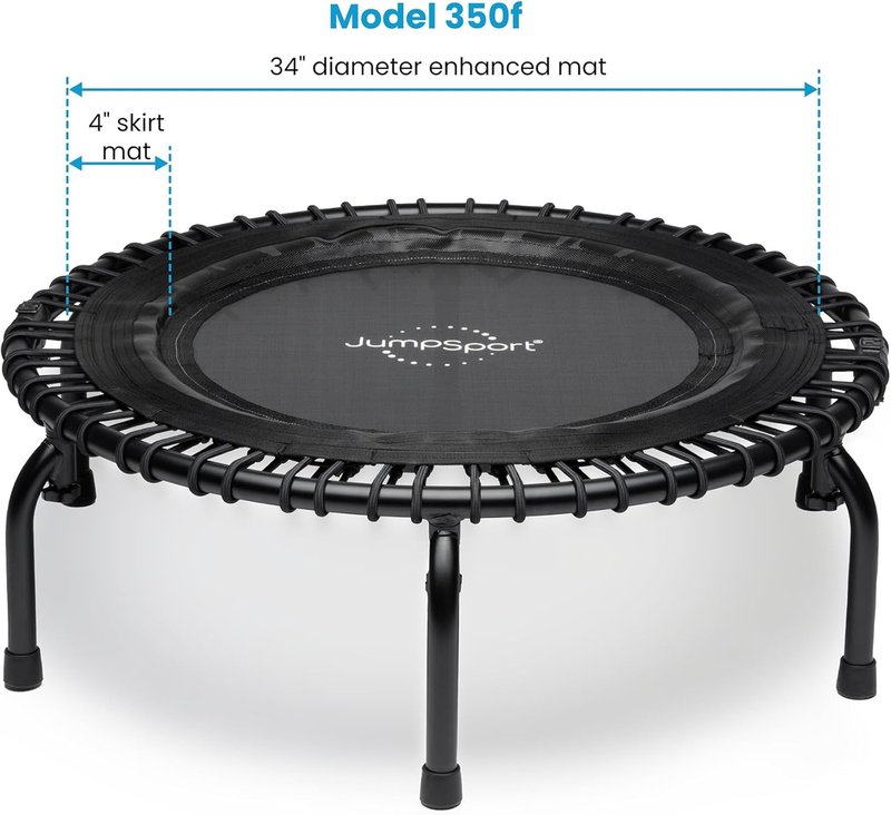 JumpSport 39" Premium Fitness Trampoline - Adjustable Bungee Rebounder for Home Workouts | 275 lb Weight Capacity
