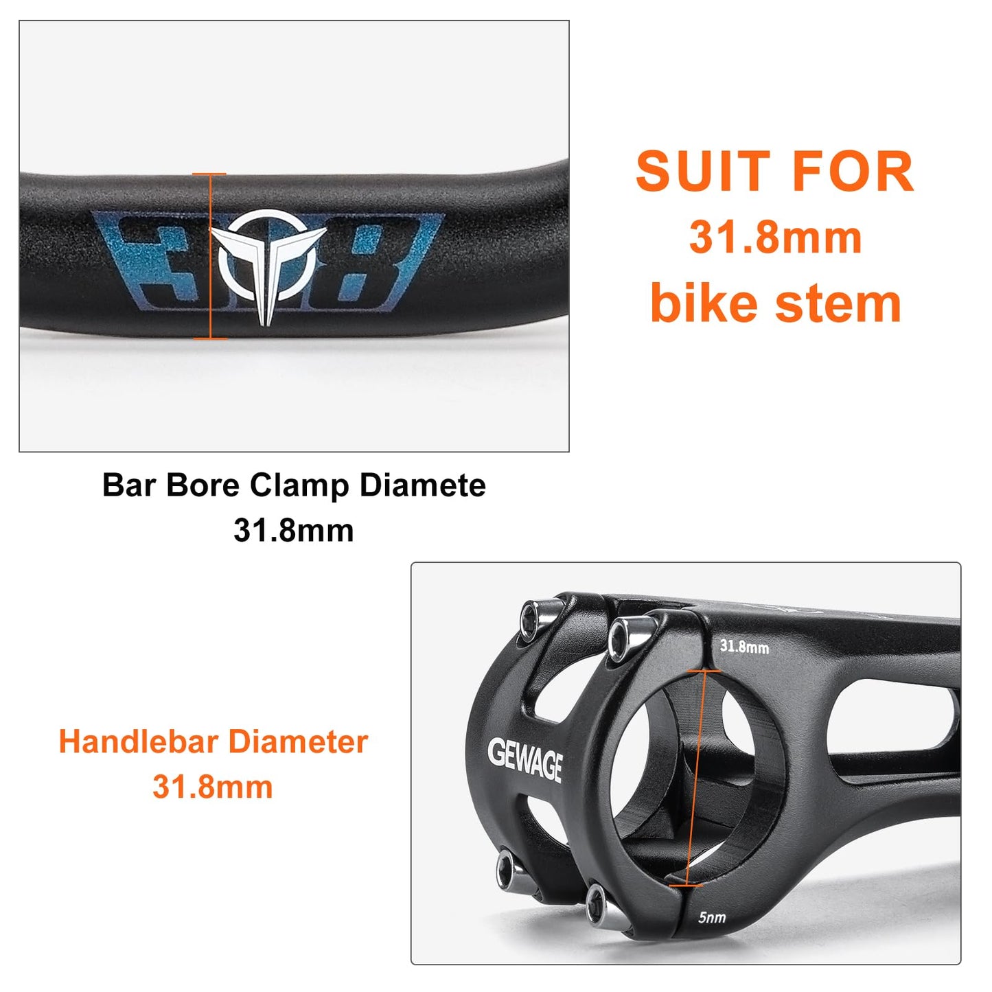 31.8 Bike Handlebar - 25mm, 55mm, 70mm, 90mm,120mm Riser Handlebar - 780mm Aluminium Alloy Mountain Bike Bicycle Handlebars (90mm Rise)