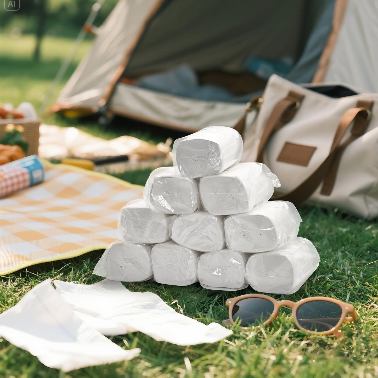 15 PCS Travel Size Toilet Paper Mini Toilet Paper Rolls Soft Compact Pack Portable Individual Tissue for Camping Hiking Outdoors (15)
