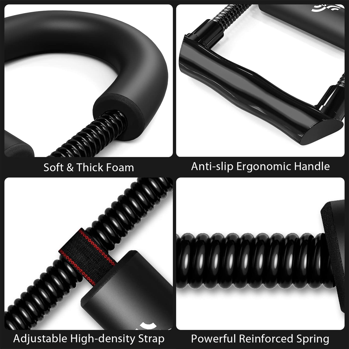 Sportneer Wrist Strengthener Forearm Exerciser Hand Developer Strength Trainer for Athletes, Fitness Enthusiasts, Professionals, Alloy Steel, Black