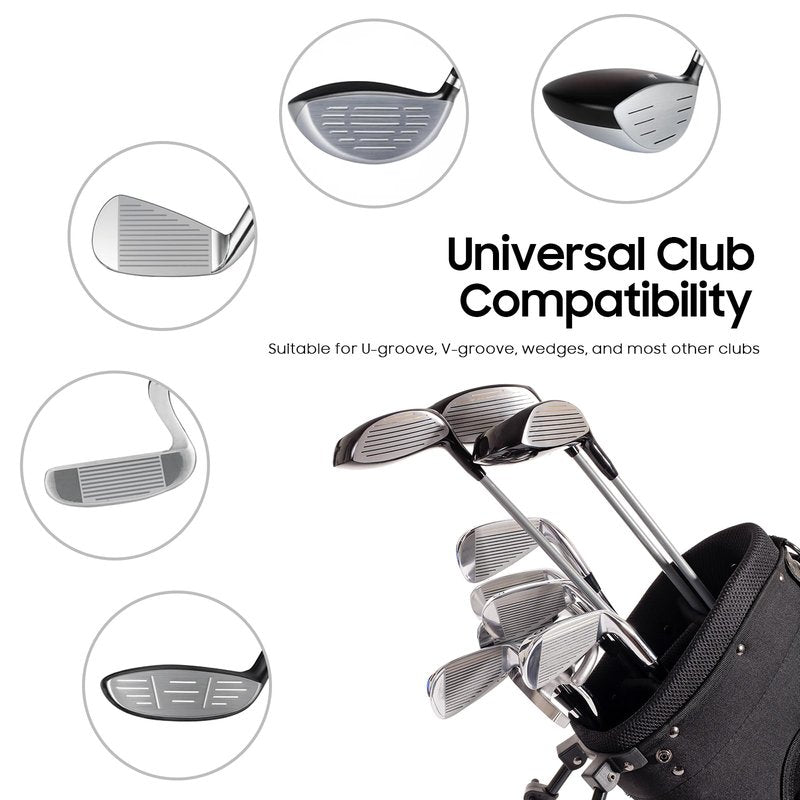 Ascend Assist 3-in-1 Golf Club Groove Sharpener Cleaning Towel Set, Golf Club Cleaner Tool with Aluminum Alloy Shaft and Microfiber Towel for Irons, Wedges Club Groove Care