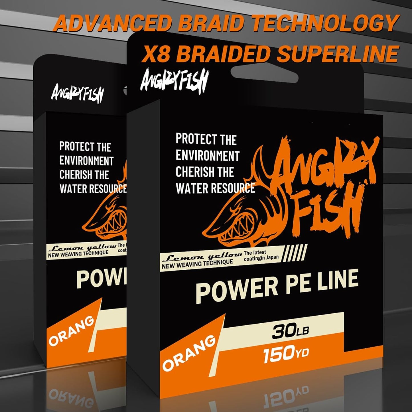 ANGRYFISH 8 Strand PE Braided Fishing Line - Ultra-Strong, High-Visibility - Pink/Orange for Freshwater & Saltwater