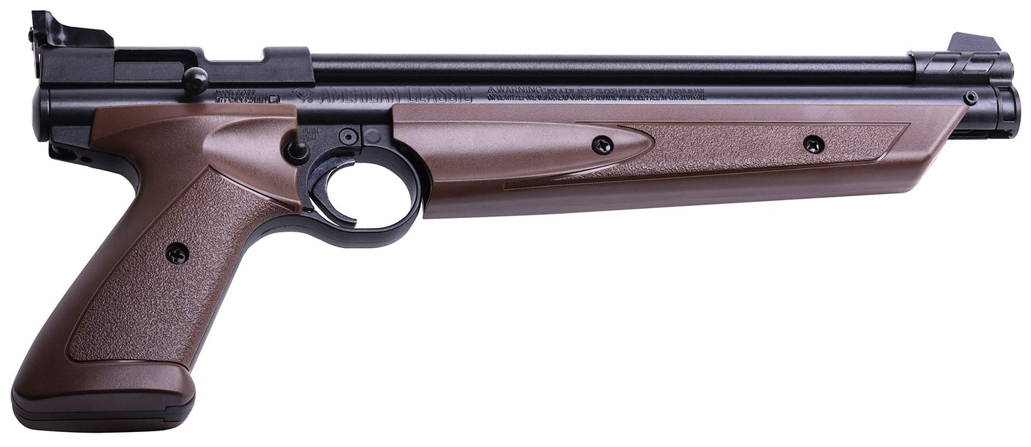 crosman p1377br american classic multi pump .177-caliber pneumatic pellet air pistol, brown(Airsoft Gun)
