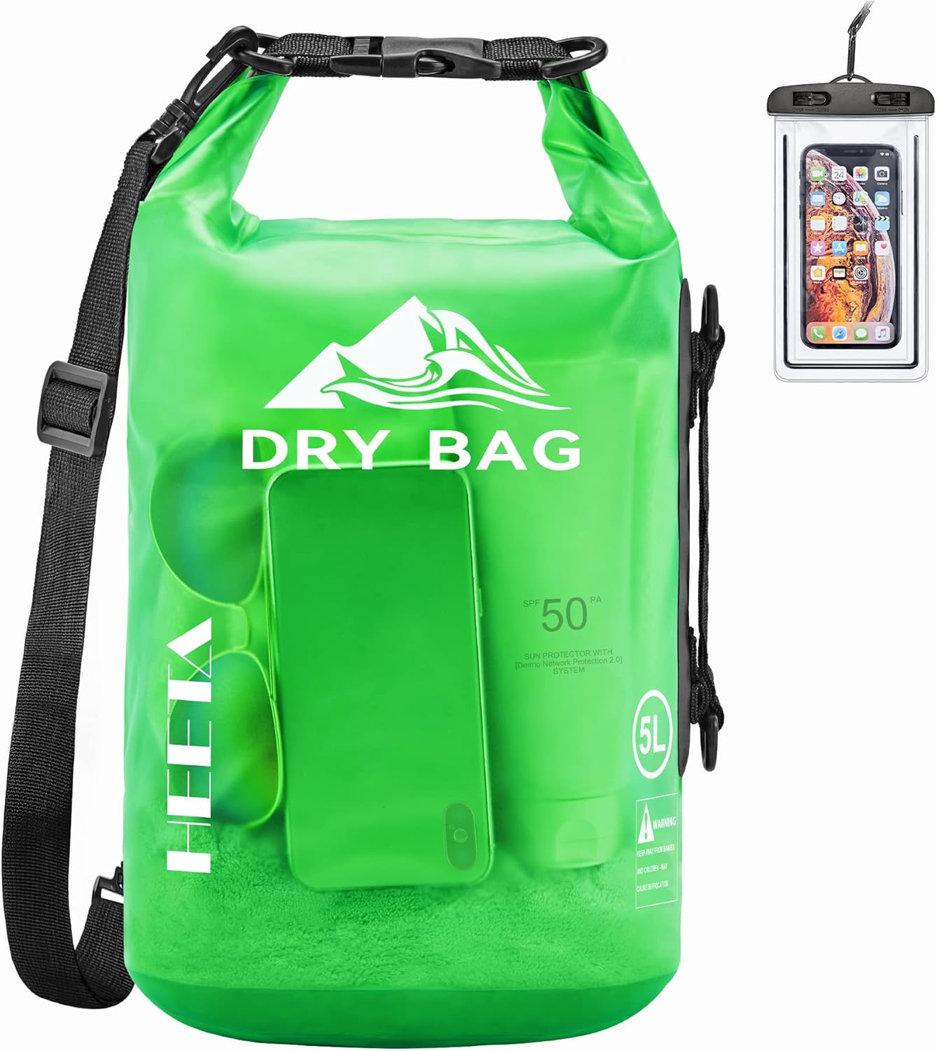 HEETA Waterproof Dry Bag - Lightweight Roll Top Storage for Travel, Swimming & Kayaking | 5L/10L/20L/30L/40L Sizes