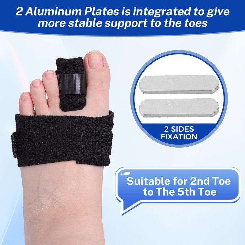 ADLLHO Toe Splint for Broken Toes Support, Toes Brace for Fracture Fixation,Sports Sprains,Injuries, Fracture Toes Protector for Second Toe to Pinky