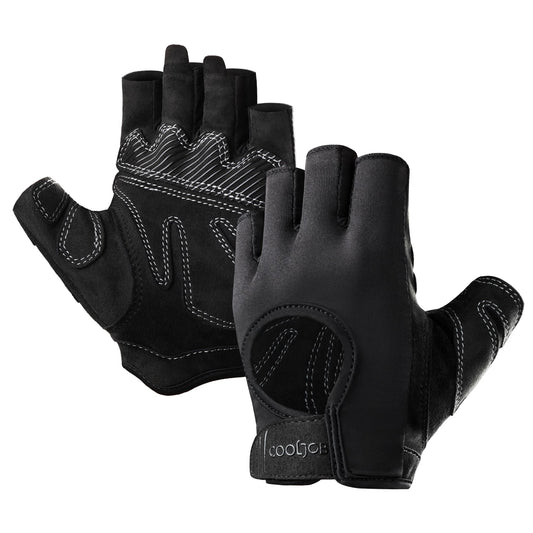 COOLJOB Full Palm Protection Workout Gloves for Men and Women, Breathable Exercise Gloves for Cycling, Gym, Fitness, Hanging, Pull ups (Black, XL)