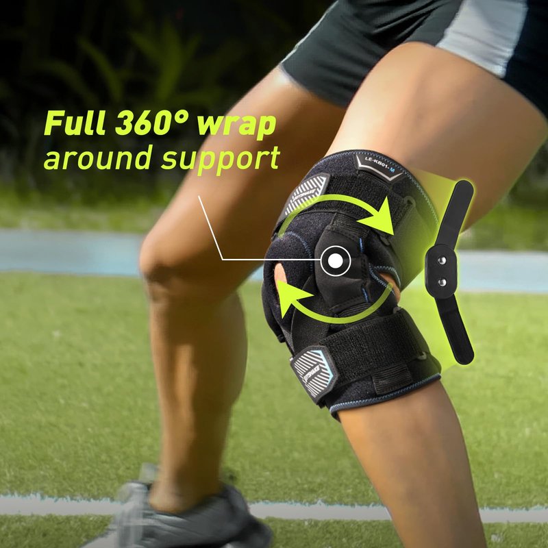 LETSHAKE Hinged Knee Brace for Men Women Adjustable Knee Support with Side Stabilizers for Knee Pain Relief, Meniscus Tear, Arthritis Pain and Support Plus Size ACL Knee Braces