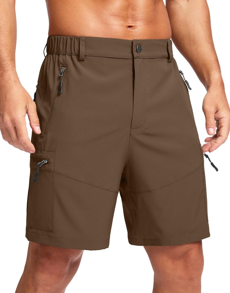 Men's Hiking Cargo Shorts - Lightweight Outdoor Shorts with 5 Zipper Pockets | 9"/7"/11" Sizes