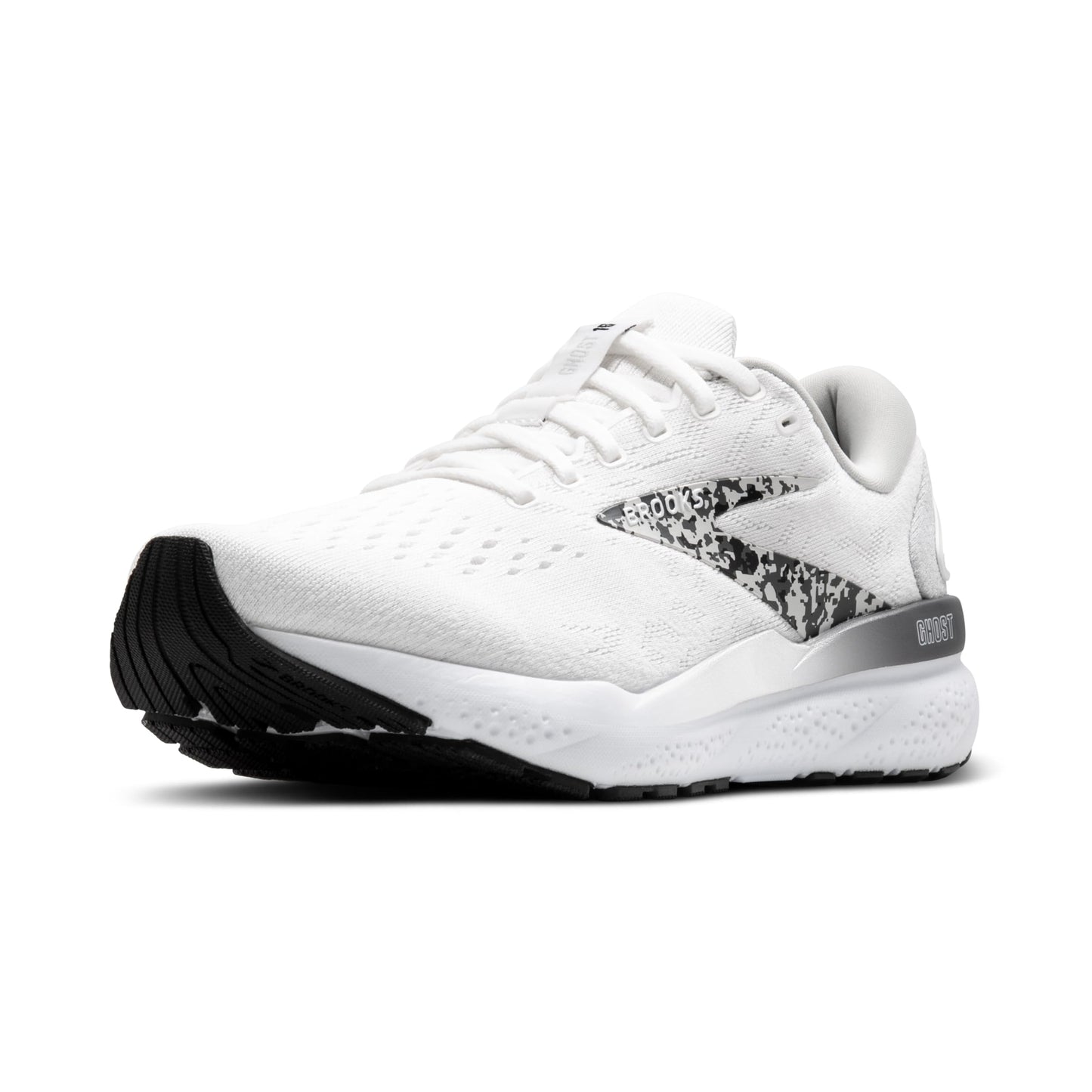 Brooks Women’s Ghost 16 Neutral Running Shoe - White/Oyster/Lava - 6 Medium