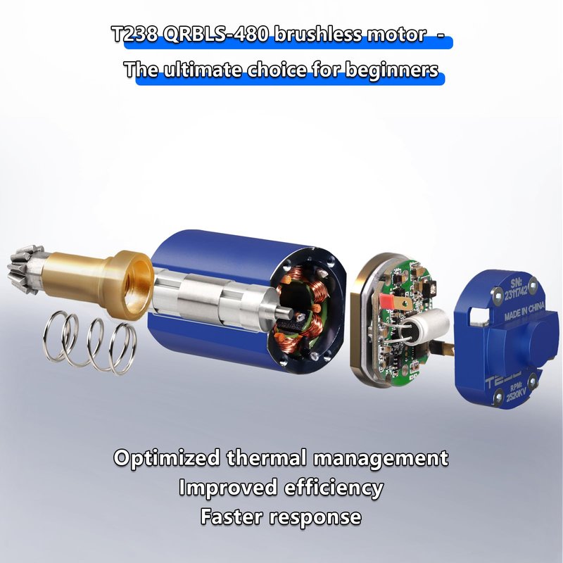 T238-QRBLS480 Airsoft Brushless Motor High Thermal Efficiency High Torque & Speed AEG Brushless Motor for Airsoft