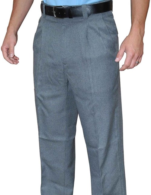 Smitty | BBS-375 | Pleated Combo Pants w/Expander Waist Band | Baseball Softball | Umpire's Choice! (Heather Gray, 38)
