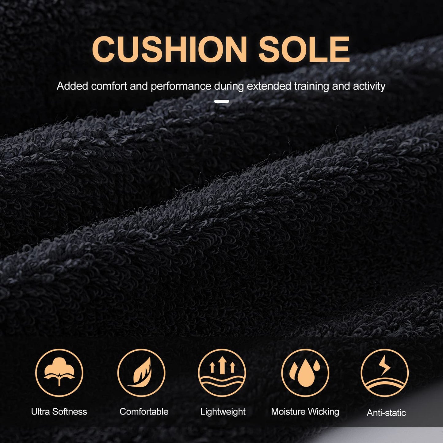CS CELERSPORT Cushion No Show Tab Athletic Running Socks for Men and Women (6 Pairs),Medium, Black+Grey