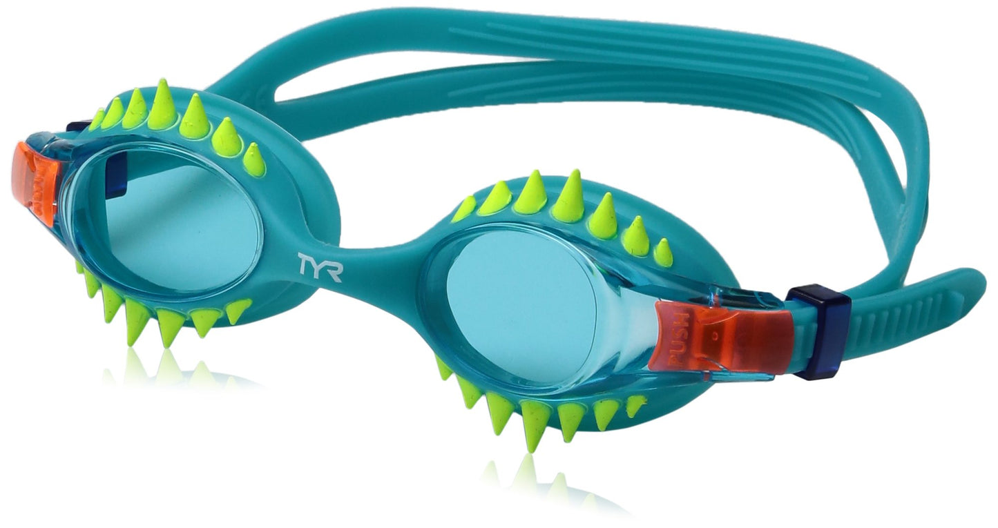 TYR Kids Swimple Spikes Goggles, Spikes/Blue/Turquoise, One Size