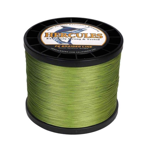 HERCULES Super Cast 1000M 1094 Yards Braided Fishing Line 200 LB Test for Saltwater Freshwater PE Braid Fish Lines Superline 8 Strands - Army Green, 200LB (90.7KG), 0.75MM