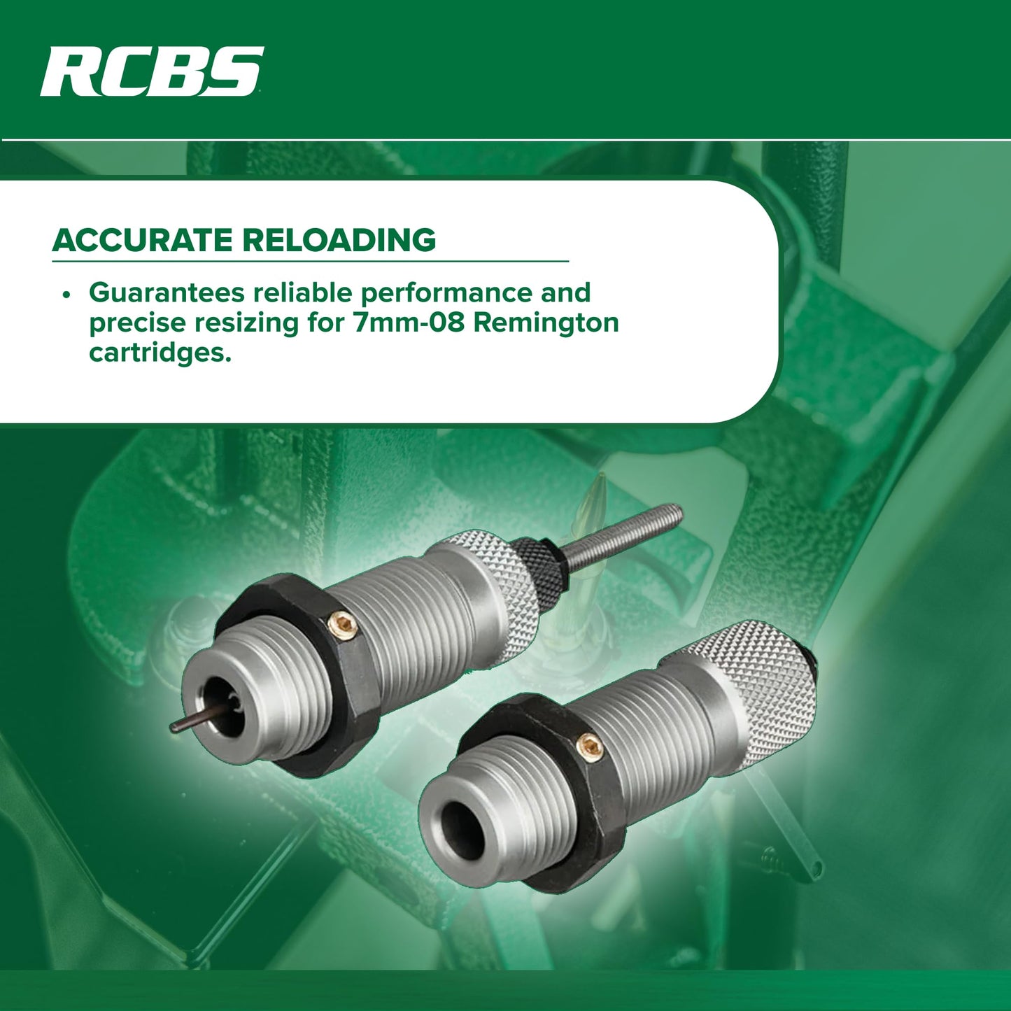 RCBS Full-Length Die Set 7mm-08 Rem, Precision Reloading Die Set for 7mm-08 Remington