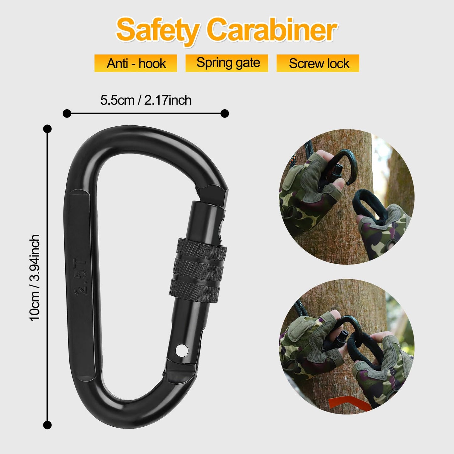 Kalkal Tree Stand Safety Rope, 30FT Reflective Lifeline Hunter Safety Harness for Tree-Stand Hunting