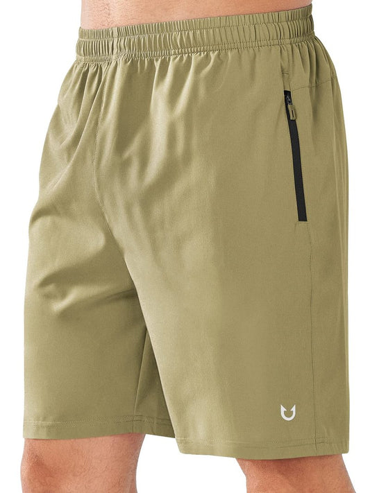 NORTHYARD Men's Athletic Running Shorts Quick Dry Workout Shorts Lightweight Sports Gym Basketball Shorts Hiking Exercise Khaki-7 inches L