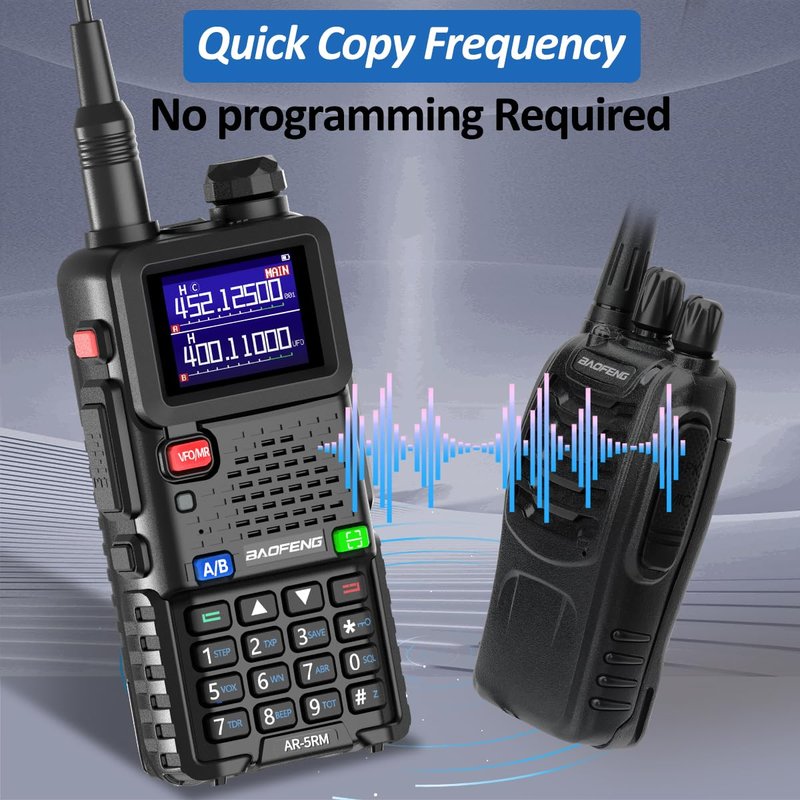 BAOFENG Radio AR-5RM Ham Radio Handheld UV5R Upgraded Walkie Talkies Long Rang Rechargeable 10W NOAA Emergency Receiver Two Way Radios with Acoustic Tube Earpiece for Survival Gear Hunting,2 Pack