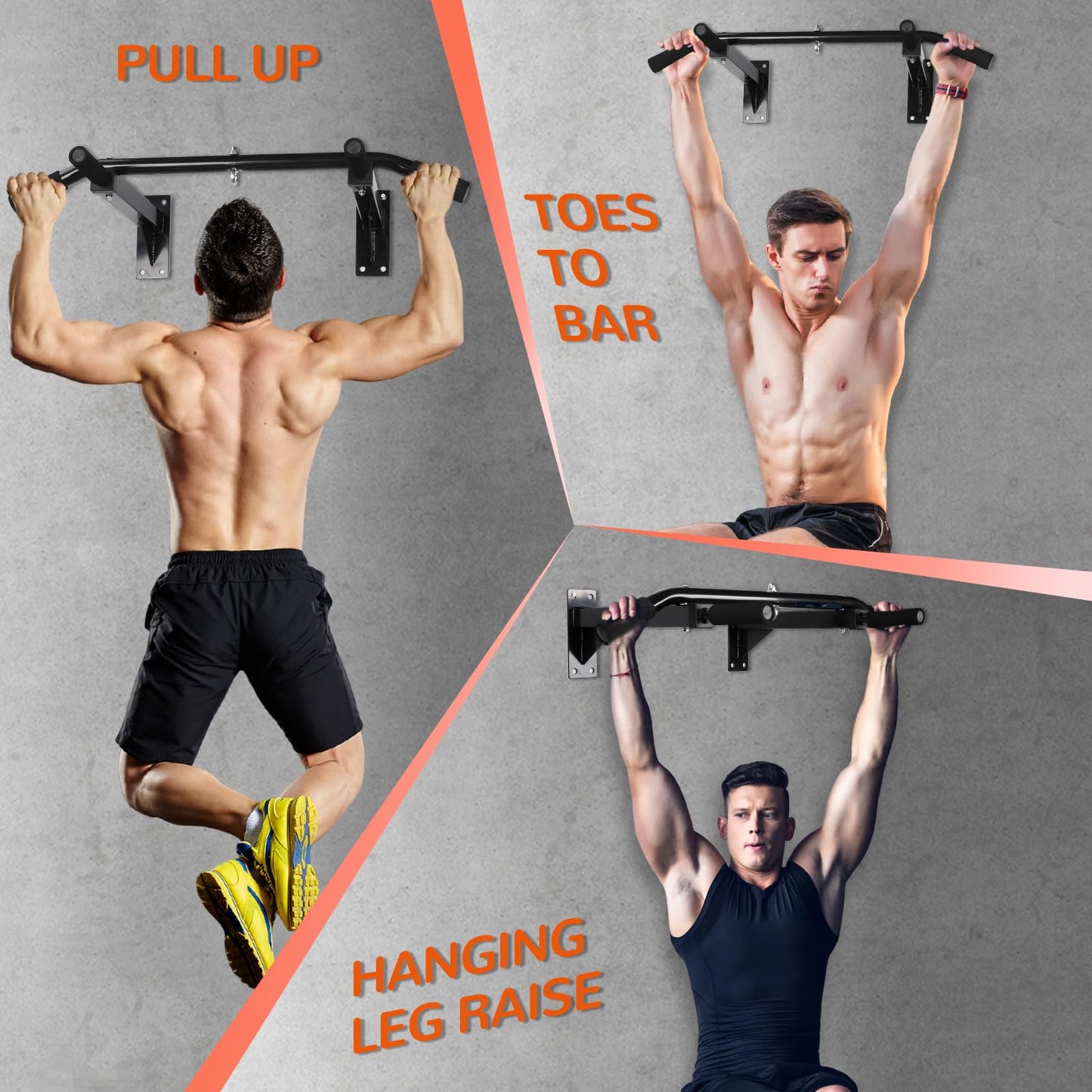 Pull Up Bar Wall Mounted Multifunctional Wall Mounted Pull Up Bar for Home Gym Workout Strength Training Equipment