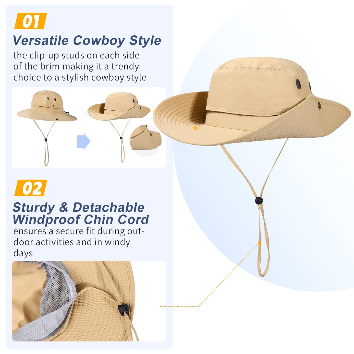 XL XXL Large Oversize UPF 50 Sun Hats Wide Brim Summer Safari Hat Fishing Hiking Boonie Hats for Men Big Head Waterproof Army Green X-Large XX-Large