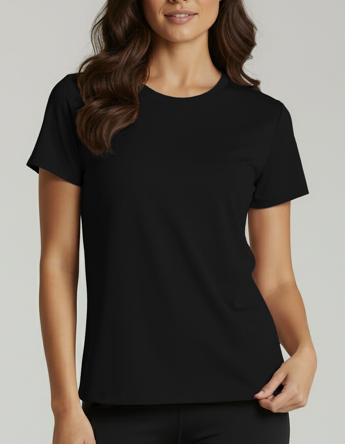 Real Essentials 5 Pack: Women's Breeze Tech Short Sleeve T-Shirts Athletic Tops Gym Workout Yoga Tennis Activewear (Plus)