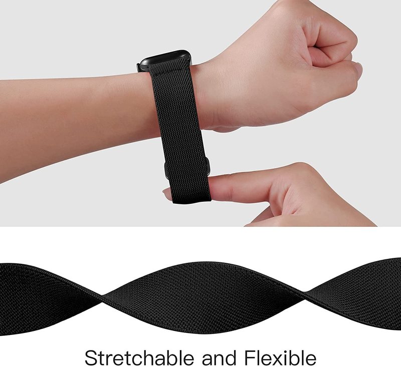 Elastic Bands for Garmin Forerunner 55/165/645/245 Music Watch Band, Garmin Vivoactive 6/5/3 Bands, 20mm Nylon Sport Wristband for Garmin Venu/Sq/Sq 2/Vivomove HR/Sport Men Women 3Pack