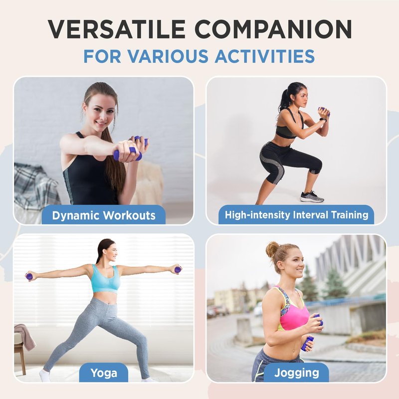 Running Weights for Jogging Walking, Fitness Yaga Hand Weights Dumbbells Set for Body Sculpting & Toning - Maximize Your Calorie Burn (Purple)
