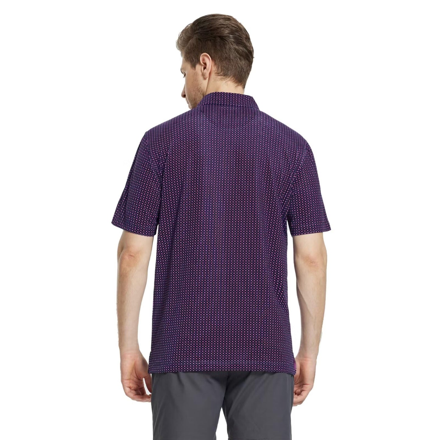 M MAELREG Mens Golf Shirt Short Sleeve Dry Fit Print Moisture Wicking Performance Patterns Collared Polo Shirt