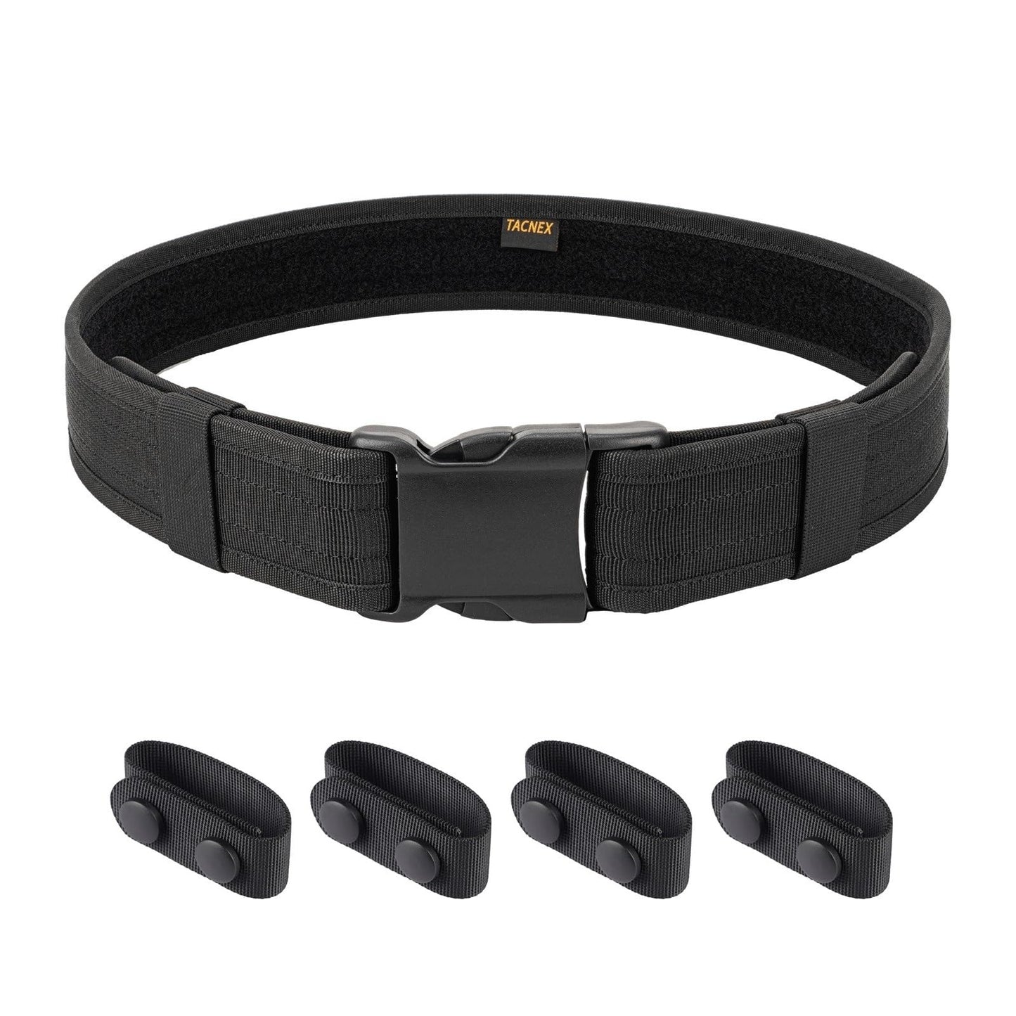 TACNEX Duty Belt w/Loop Lining 2" Nylon Utility Work Belt w/ 4 Keepers for Police Law Enforcement Security Officer M