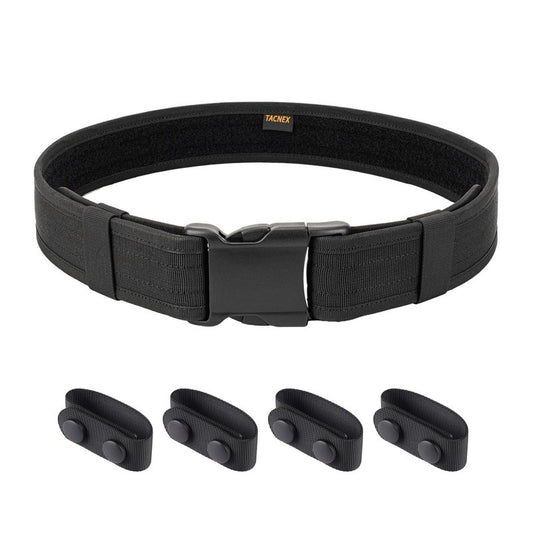 TACNEX Duty Belt w/Loop Lining 2" Nylon Utility Work Belt w/ 4 Keepers for Police Law Enforcement Security Officer M