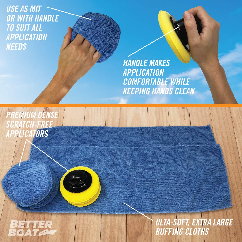 Microfiber Wax Applicator Pads, Soft Foam Hand Polish Sponges and Cloth Buffers, Bulk Waxing and Detailing Set for Boats and Cars, Polishing Application Pack