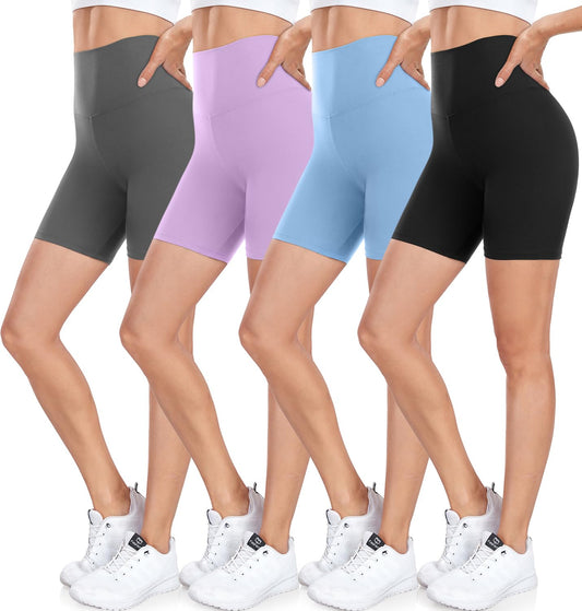 Athletic Biker Shorts for Women, High Waisted Gym Shorts for Cycling Fitness Running