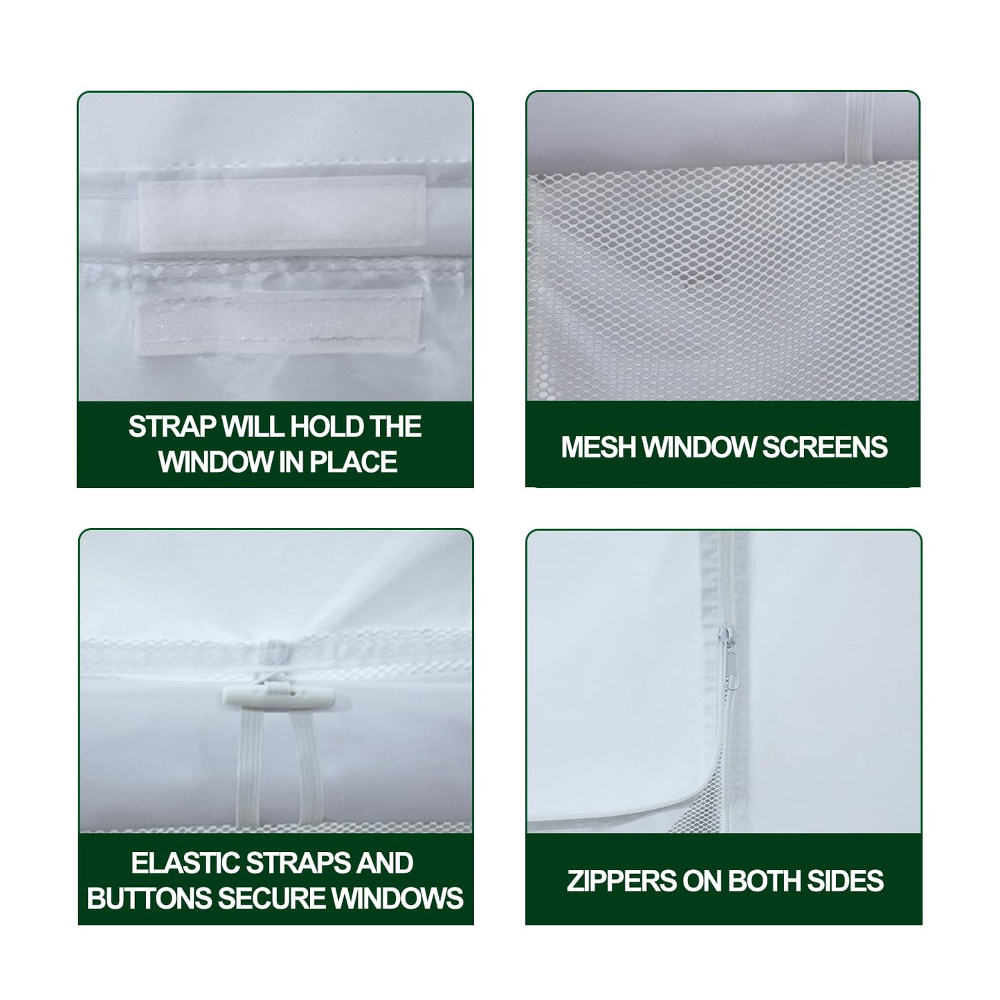 Eurmax USA Full Zippered Walls for 10 x 10 Easy Pop Up Canopy Tent,Enclosure Sidewall Kit with Roller Up Mesh Window and Door 4 Walls ONLY,NOT Including Frame and Top (White)