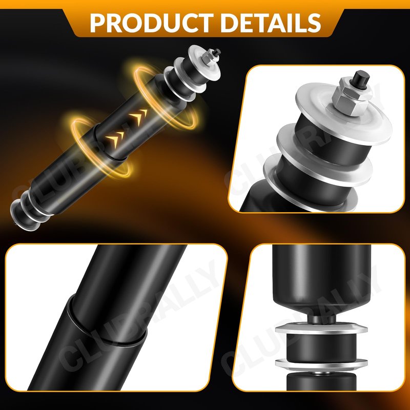 CLUBRALLY Golf Cart Front and Rear Shock Absorbers Set, EZGO TXT Shocks for 1994-2001 EZGO TXT, OEM# 76418-G01, 70248-G01, 70324-G01, 76419-G01
