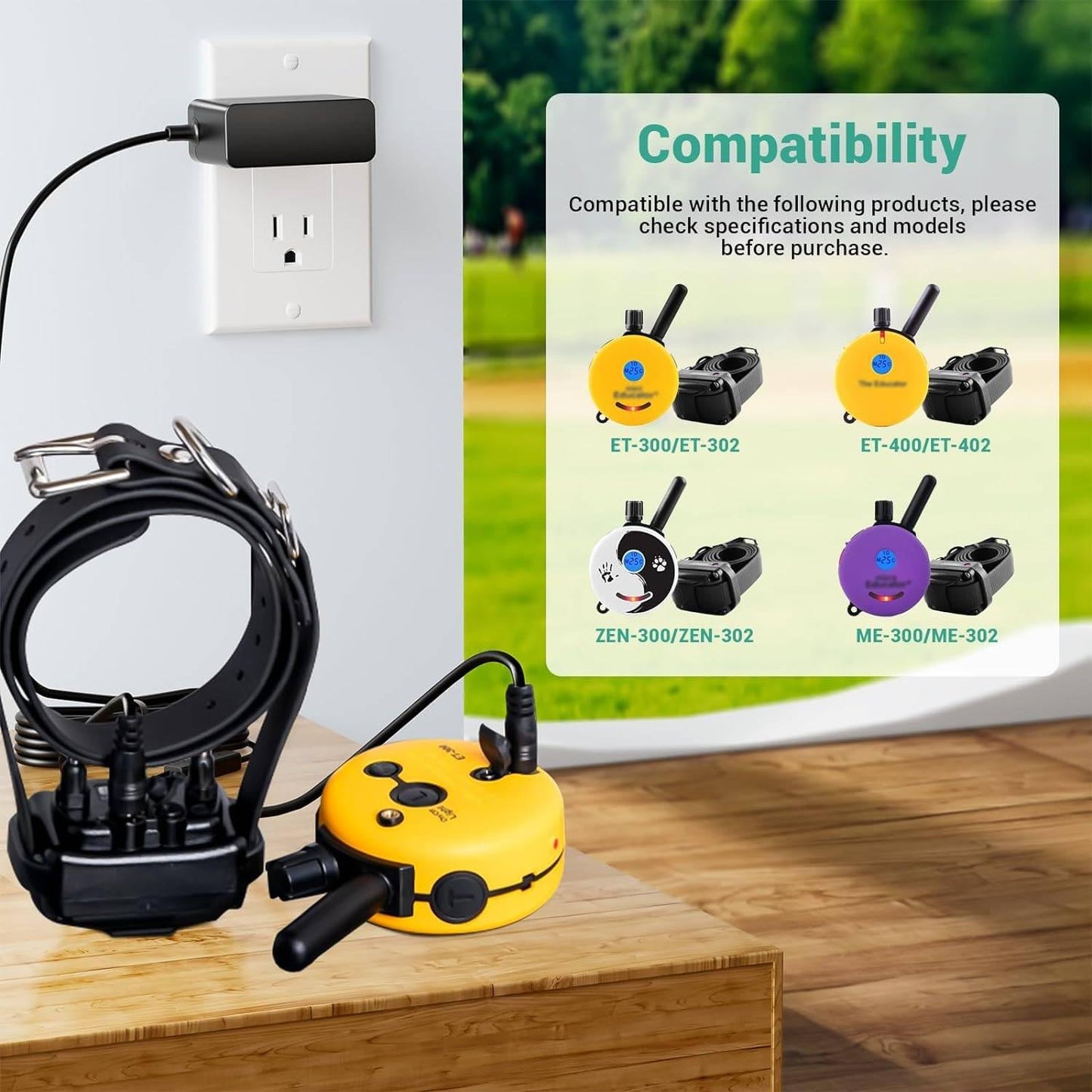 Lnauy for Mini Educator Charger Dual Lead Charger Compatible with Educator 300, 400 Series and BP-504 Barkless Training E Collar Remote Dog Training Collar Replacement Power Supply Adapter Cord