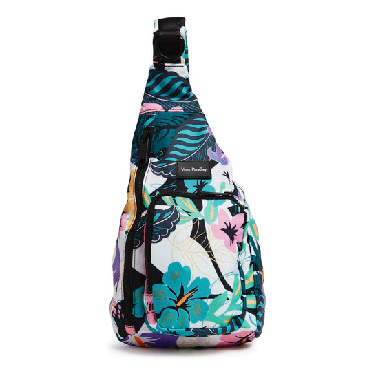 Vera Bradley Women's Recycled Lighten Up Reactive Mini Sling Backpack, Island Floral, One Size