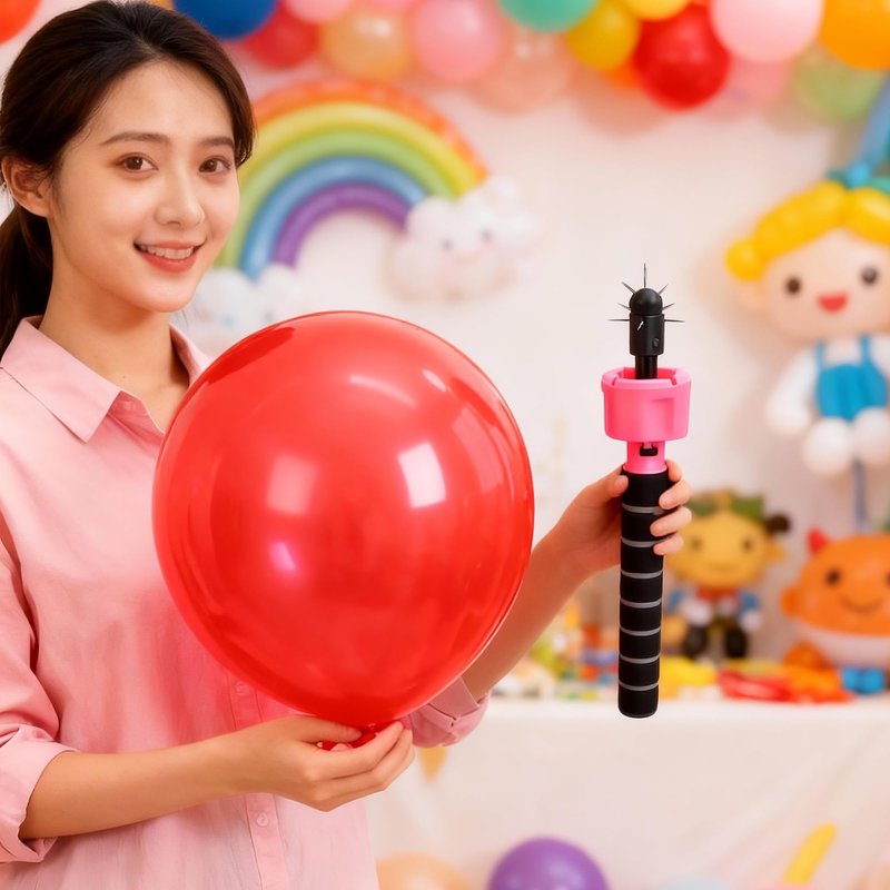 VIFUME Balloon Popper Tool with 360° Surround Tip, Telescopic Aluminum Rod (9–28.5 Inches), Adjustable Balloon Cleanup Stick with Safety Cap for Party & Event Decoration