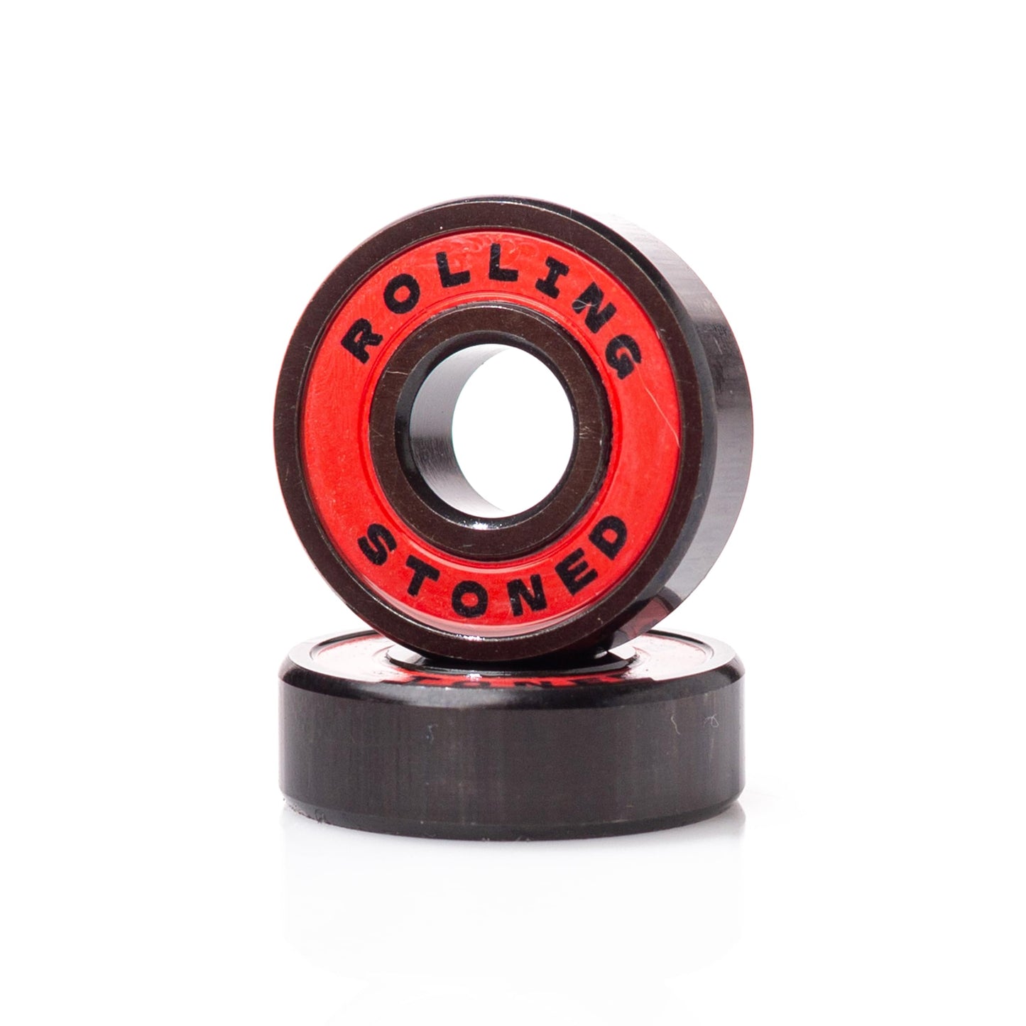 Rolling Stoned Skateboard Bearings Set - ABEC 5 Sealed Bearings for Skateboards, Longboards, Scooters and Roller Skates Stainless Steel 608 Bearings (8 Pack, Red) (AA Dubs)
