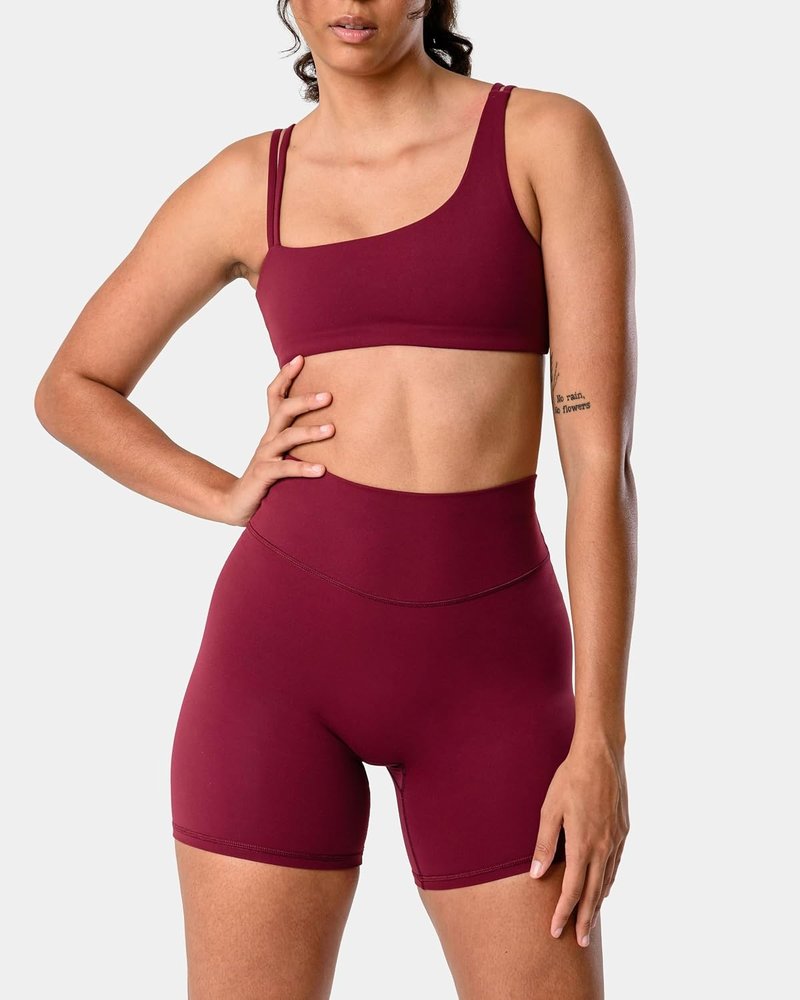 High Waisted Women's Biker Shorts - Kamo Fitness Serenity 6" Inseam, No Front Seam, Thigh Friendly, V Booty Design
