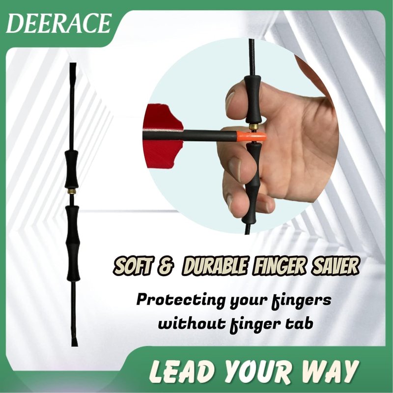 Recurve Bow String Set - Dacron Bowstring with Finger Savers & Guard | Archery Accessories