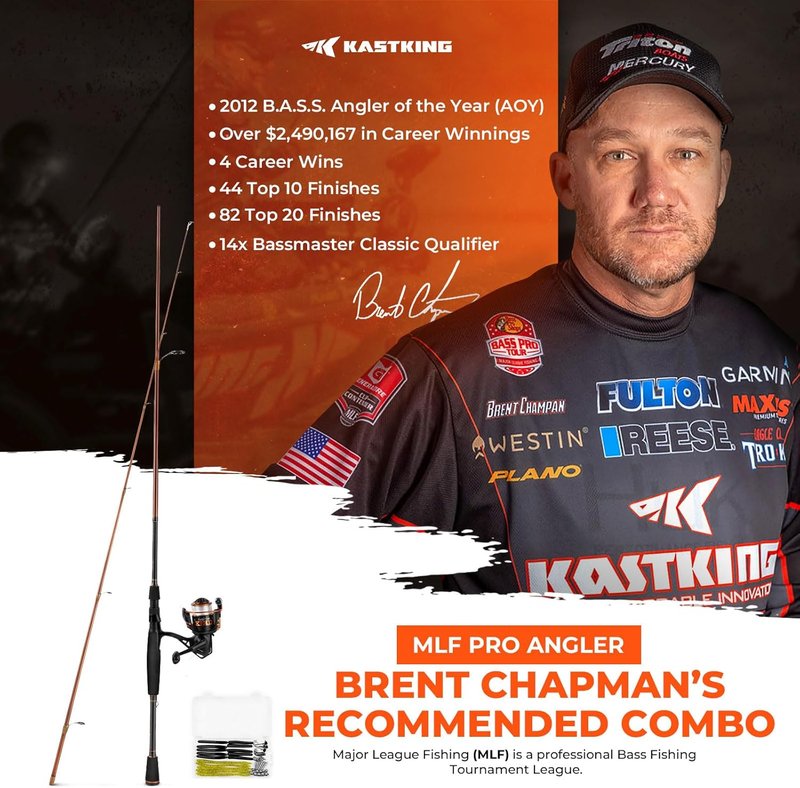 KastKing Baitcasting Reel and Rod Combo - IM6 Graphite, 5+1 Bearings | Pre-Spooled Design, EVA Handles