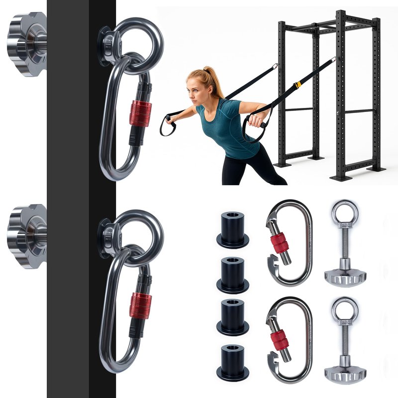 2pcs Power Rack Attachments,Fits 2"x2" & 3"x3" Frames (1/2" & 1" Holes) ,Squat Rack Attachments for Strength Training Equipment (Silver-Gray)