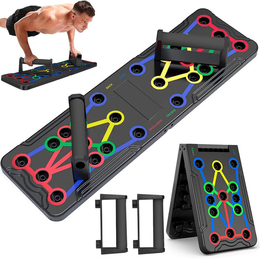 Berleng Push Up Board - 36-in-1 Foldable Pushup Fitness Stand for Portable Strength Training. Rugged, Stable Equipment for Home Gym Workout for Men & Women