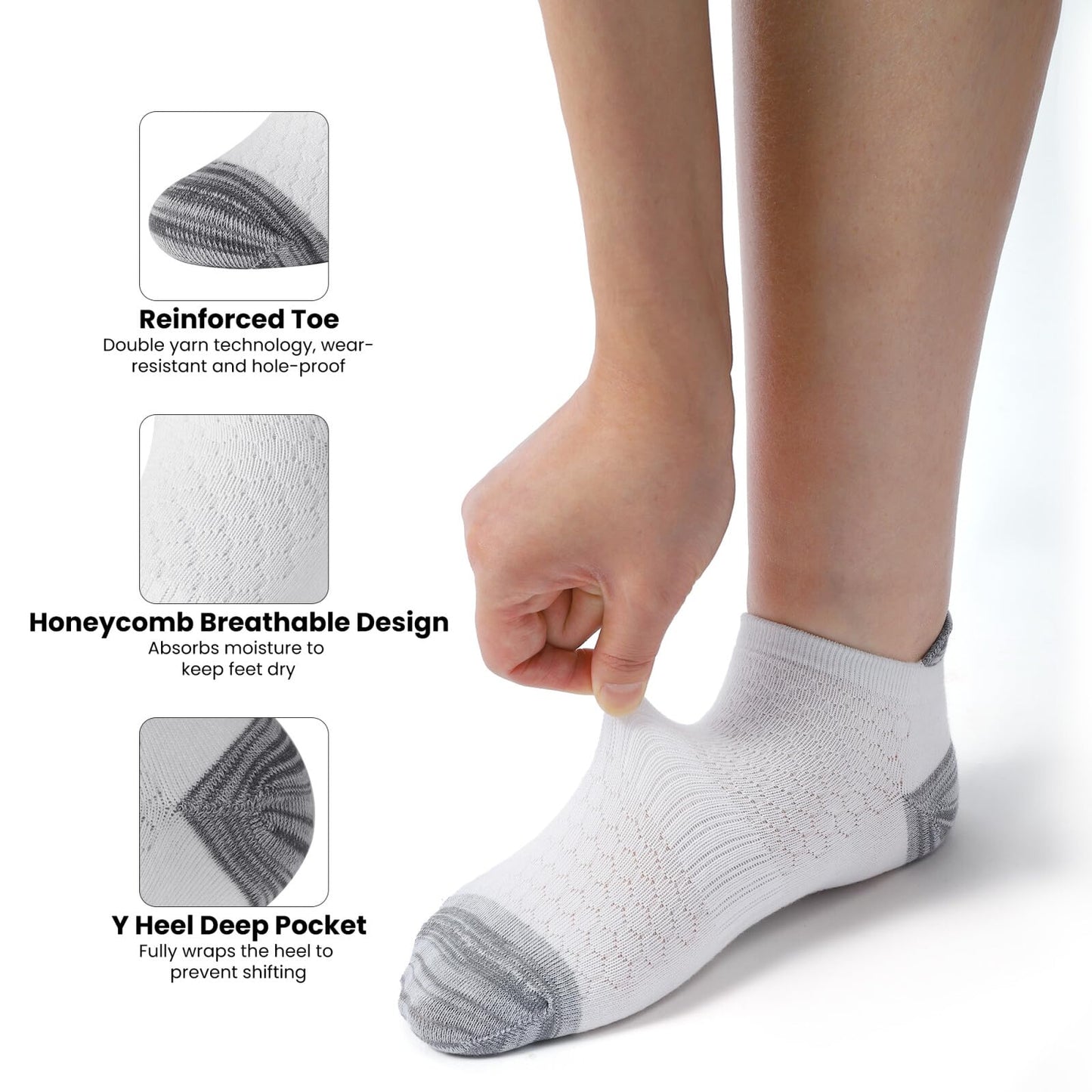 Honeysea Running Socks Womens - Ankle Socks for Women No Show Socks Women's Socks Size 9-11 Hiking Socks Walking Socks Women's Socks & Hosiery Cycling Socks Athletic Socks Womens Clothes