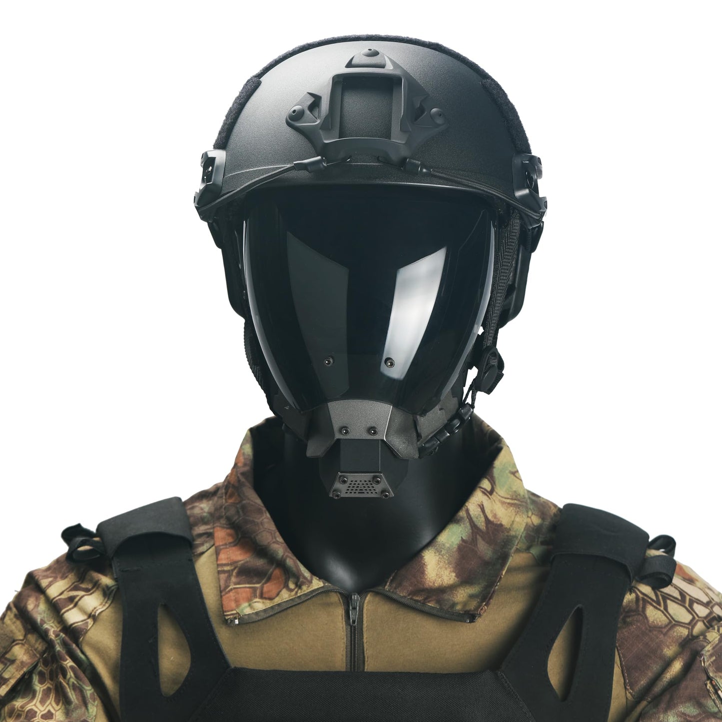 Guayma Halloween Cyberpunk Mask Airsoft Paintball Anti Fog Full Face Mask for Tactical Costume Techwear Cosplay Props,BK