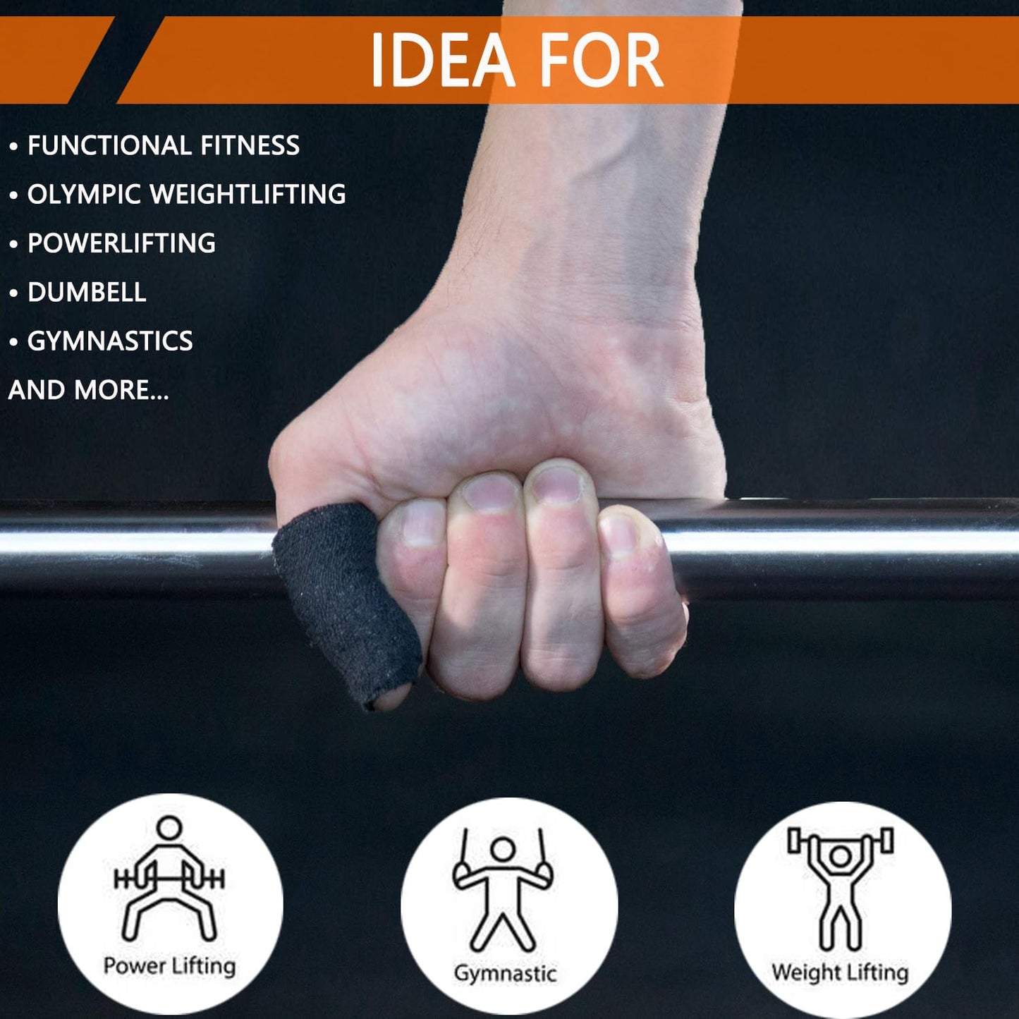 ANAMPION 2“Premium Lifting Thumb Tape 16.3ft for Weightlifting Gym & Hook Grip Tape for Powerlifting & Strength Deadlift Training Cross Training Tearable Cotton Sweat Proof